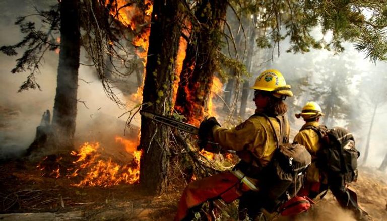 فرق إطفاء تطافح حريق في كايفورنيا الأمريكية