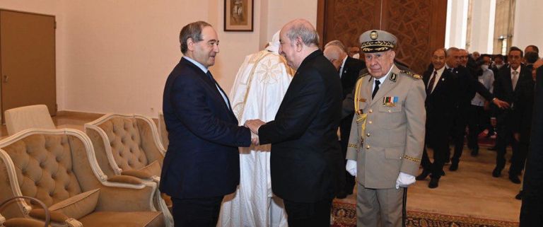 استقبال الرئيس الجزائري لوزير الخارجية السوري 