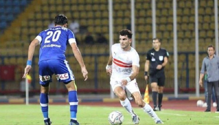 من مباراة الزمالك وسموحة في الدوري المصري فريق الزمالك