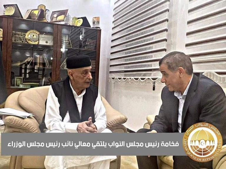 لقاء عقيلة صالح وعلي القطراني لقاء عقيلة صالح وعلي القطراني