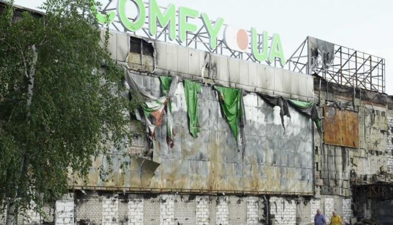 جدار لأحد المباني بمدينة خيرسون الأوكرانية