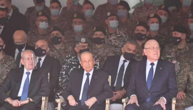 رؤساء الجمهورية والحكومة والبرلمان في احتفال عيد الجيش اللبناني