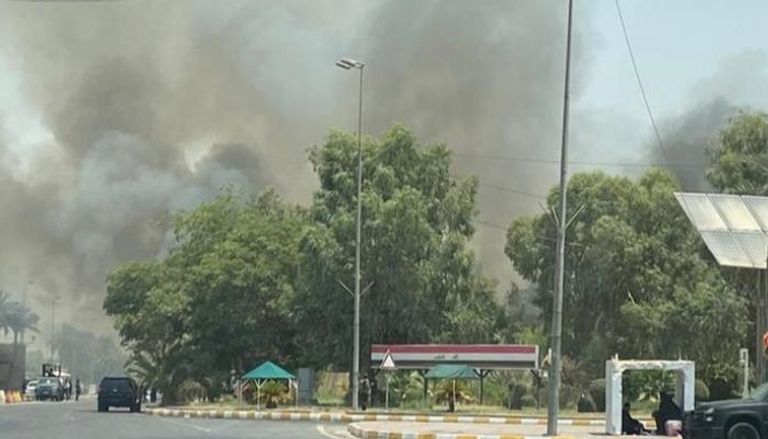 دخان كثيف يتصاعد من المنطقة الخضراء في بغداد