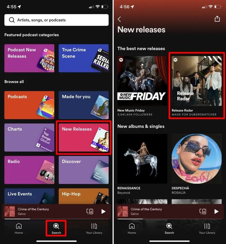 قائمة تشغيل Release Radar الموسيقى عبر تطبيق