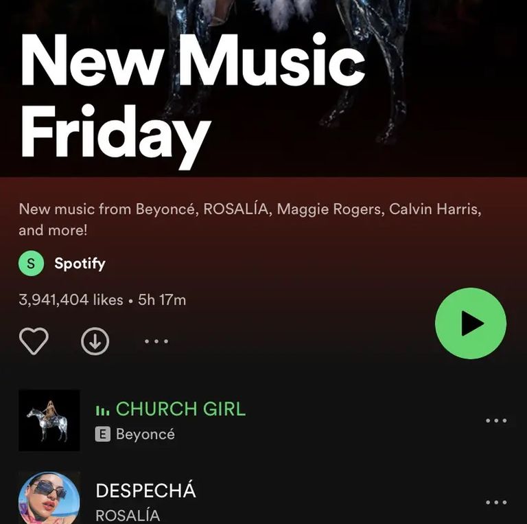 خاصية New Music Friday الموسيقى عبر تطبيق
