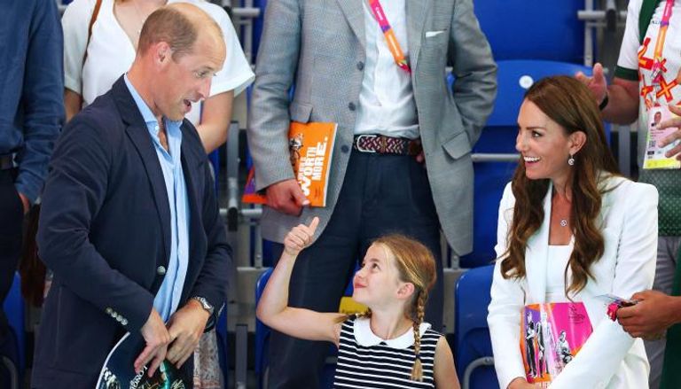 الأميرة شارلوت ووالديها في دورة ألعاب الكومنولث