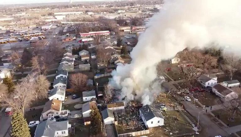 آثار أحد الانفجارات بولاية نبراسكا الأمريكية - أرشيفية