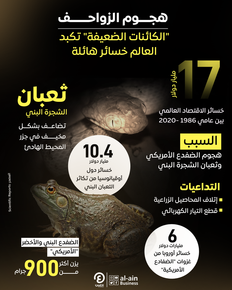 الزواحف والبرمائيات تكلف العالم 17 مليار دولار