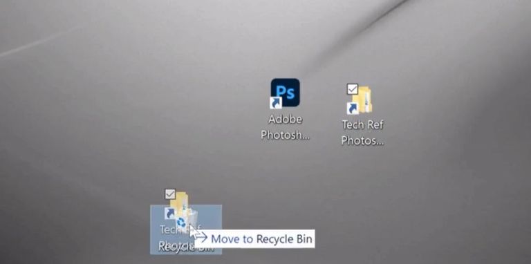 السحب لسلة المهملات شاشة الحاسوب الرئيسية