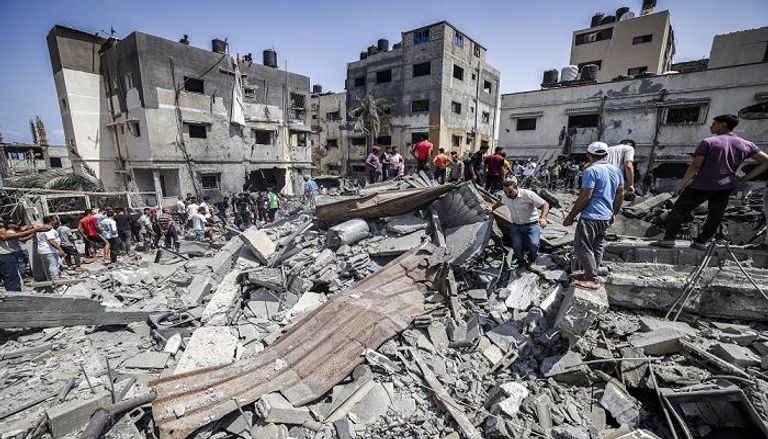 آثار قصف إسرائيلي على قطاع غزة - الفرنسية
