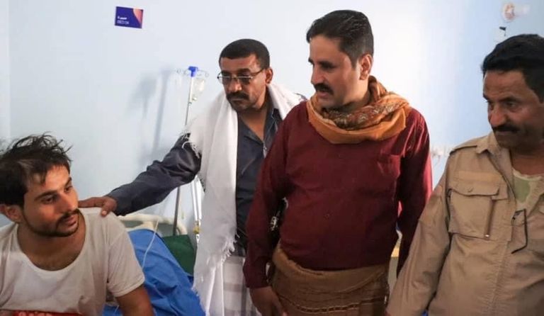 العميد الجبواني لدى تفقده ضحايا التمرد الإخواني في عتق