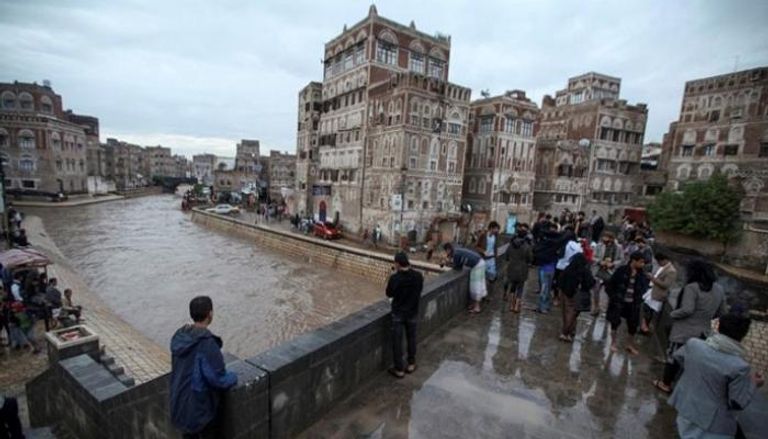 السيول ألحقت أضرارا بمباني صنعاء التاريخية