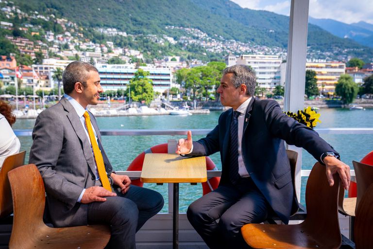 جانب من لقاء إيجناتسيو كاسيس والشيخ عبدالله بن زايد آل نهيان