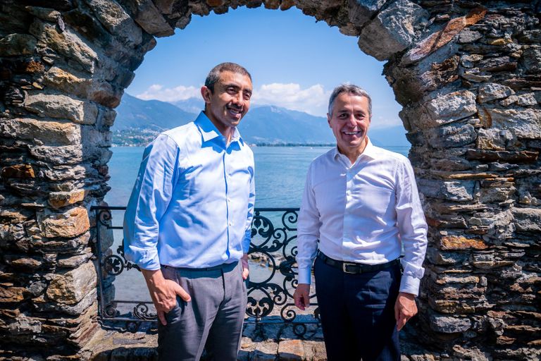 جانب من لقاء إيجناتسيو كاسيس والشيخ عبدالله بن زايد آل نهيان