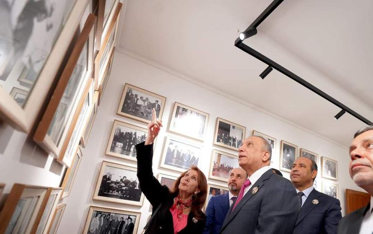 الكاظمي خلال افتتاح بيت الجواهري ببغداد