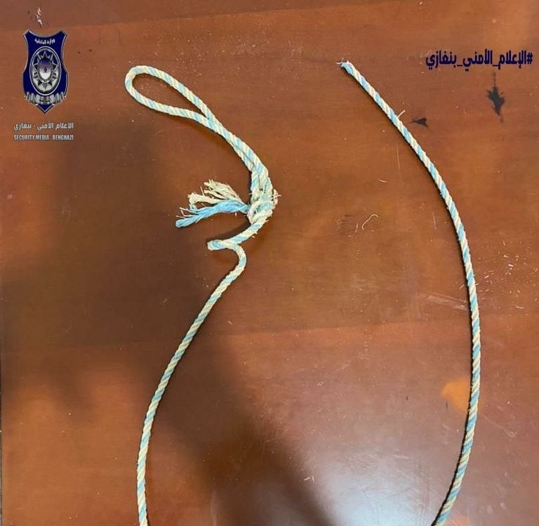 الحبل المستخدم في تنفيذ جريمة بنغازي المتهمون بتنفيذ جريمة بنغازي