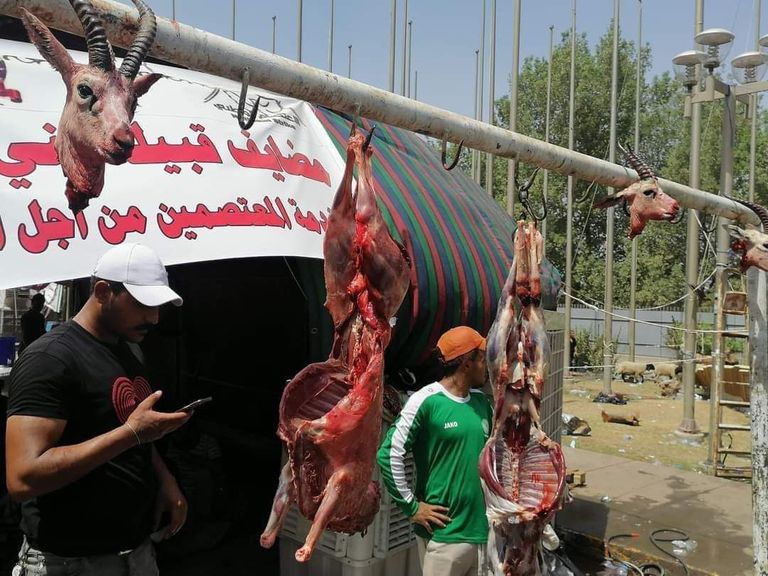 ذبائح في اعتصام أنصار الصدر