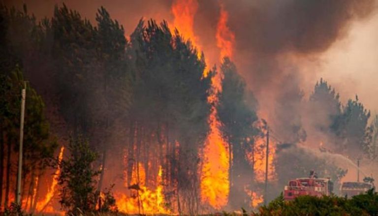 رجال الإطفاء يكافحون لإطفاء أحد الحرائق- أرشيفية