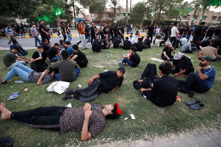 جانب من إعداد الوجبات في اعتصامي بغداد