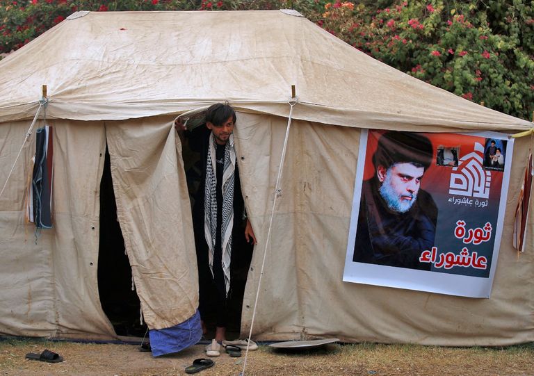 جانب من إعداد الوجبات في اعتصامي بغداد