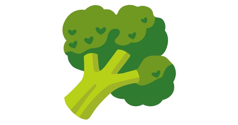 البروكلي إيموجي القلب الأخضر