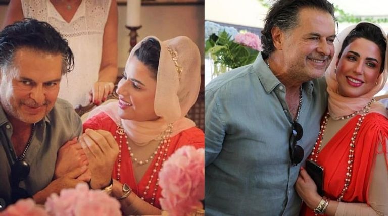 صور نشرها الفنان راغب علامة على حساباته بمواقع التواصل من حفل الاستقبال صورة متداولة تجمع الفنان راغب علامة وزوجة سفير العراق بالأردن خلال حفل استقبال