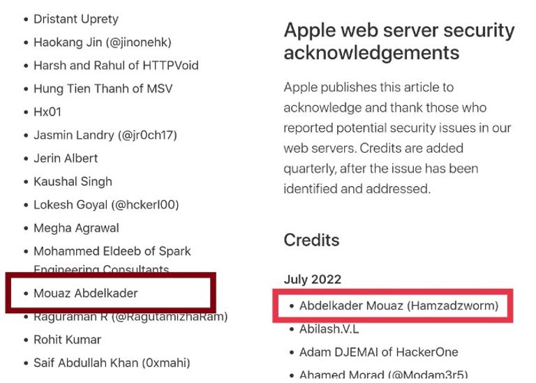 اسم الشاب الجزائري على حائط آبل الشرفي شعار شركة أبل