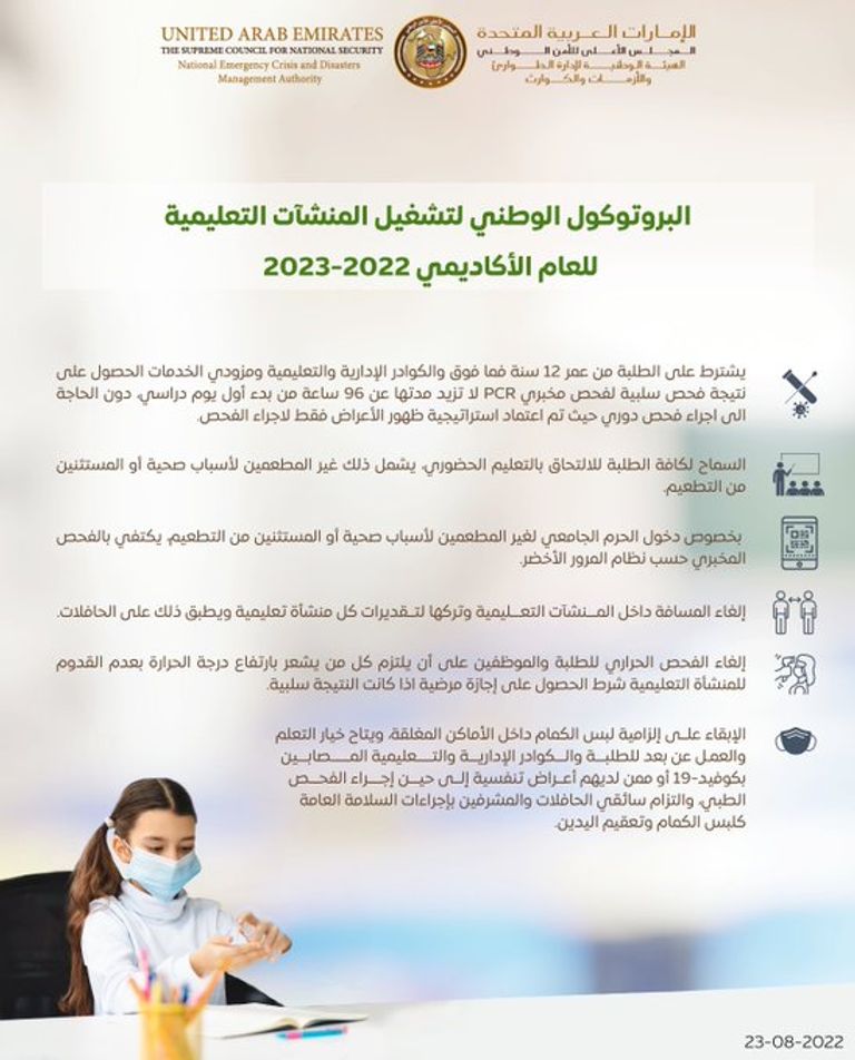 البروتوكول تضمن إلغاء فحص كورونا الدوري