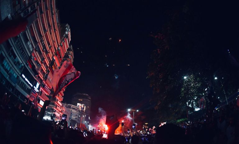 احتفالات جماهير الزمالك بالتتويج بالدوري المصري