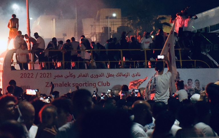 احتفالات جماهير الزمالك بالتتويج بالدوري المصري