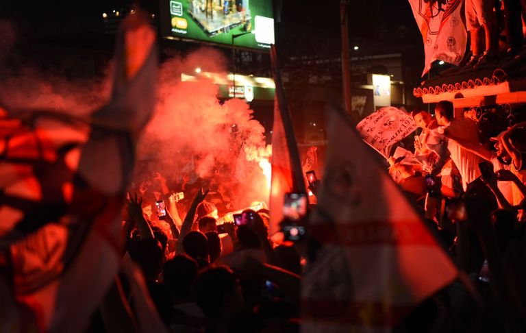 احتفالات جماهير الزمالك بالتتويج بالدوري المصري