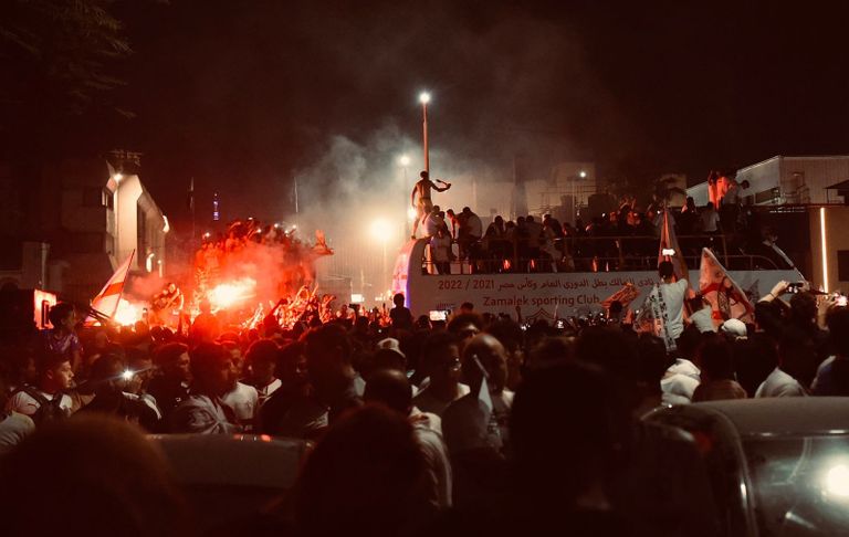 احتفالات جماهير الزمالك بالتتويج بالدوري المصري
