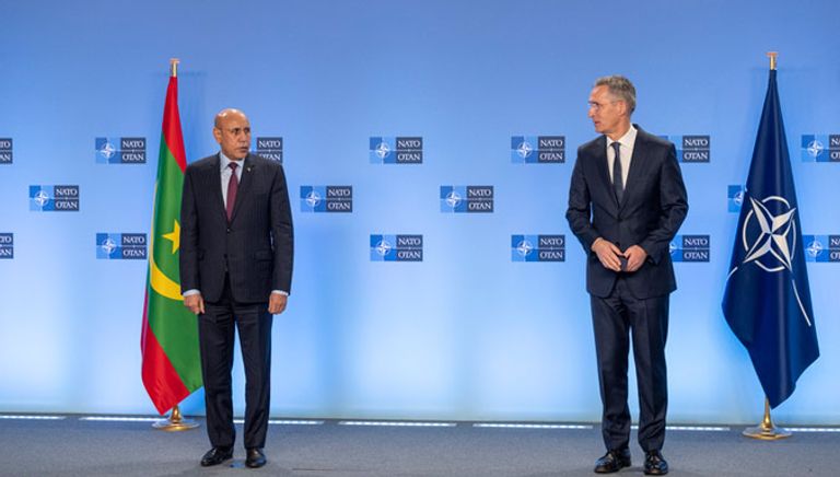 الرئيس الموريتاني محمد ولد الشيخ الغزواني والأمين العام للناتو- أرشيفية