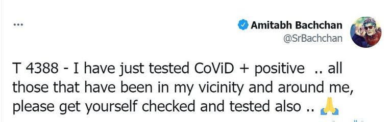 تغريدة أميتاب باتشان على تويتر