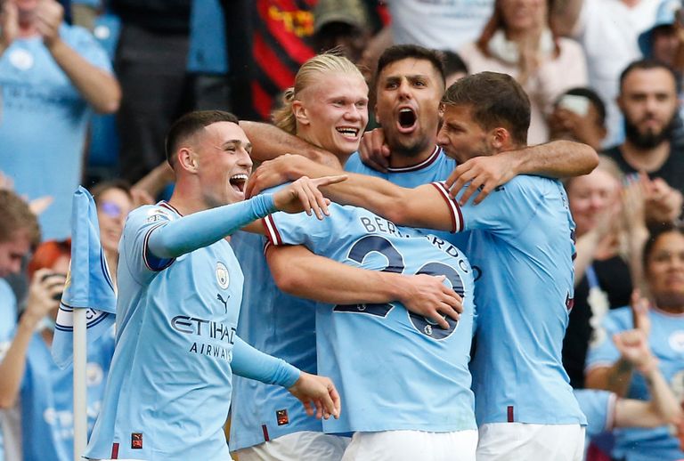 مانشستر سيتي إيرلينج هالاند مع بيب جوارديولا