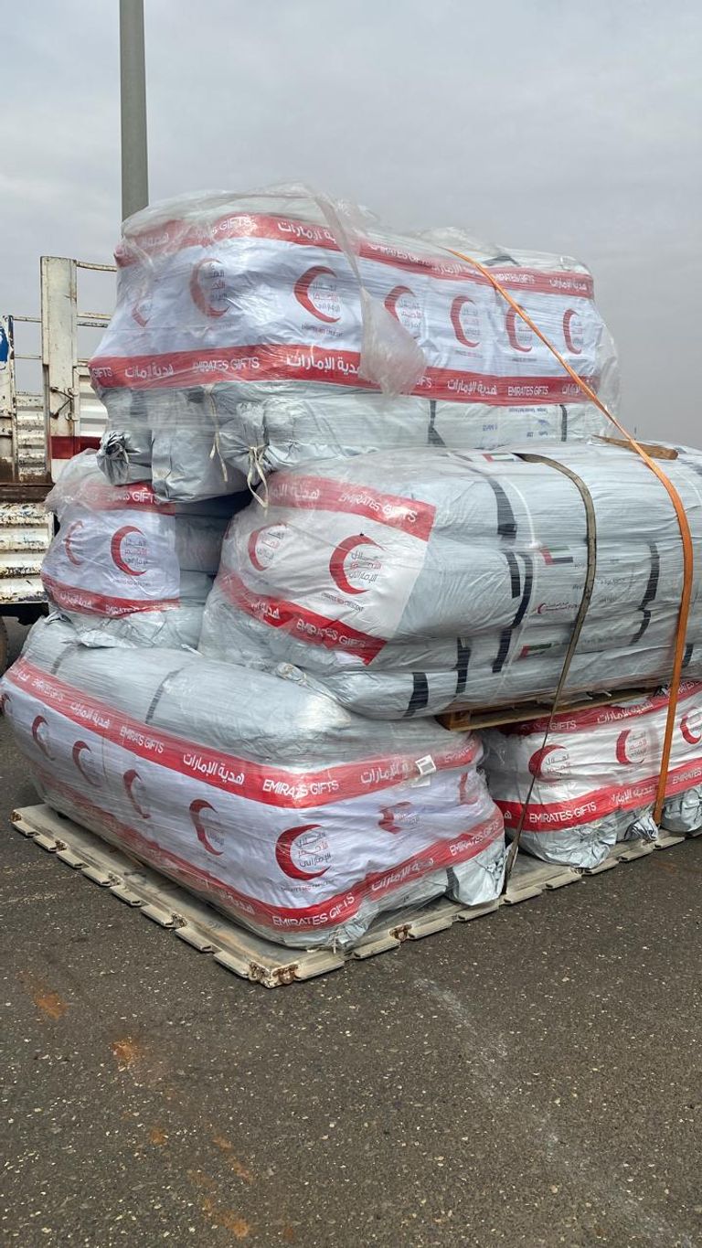 لحظة وصول طائرة الإغاثة الإماراتية إلى السودان