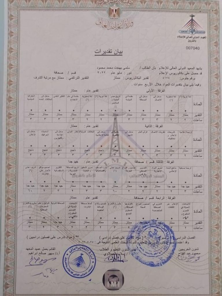 الطالبة المصرية الراحلة سلمى بهجت