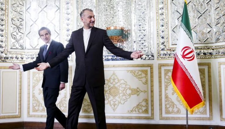 من اليمين- وزير خارجية إيران ورئيس الوكالة الدولية للطاقة الذرية 