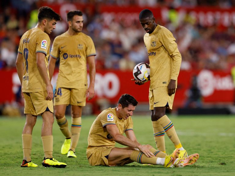 فرحة برشلونة بهدف رافينيا