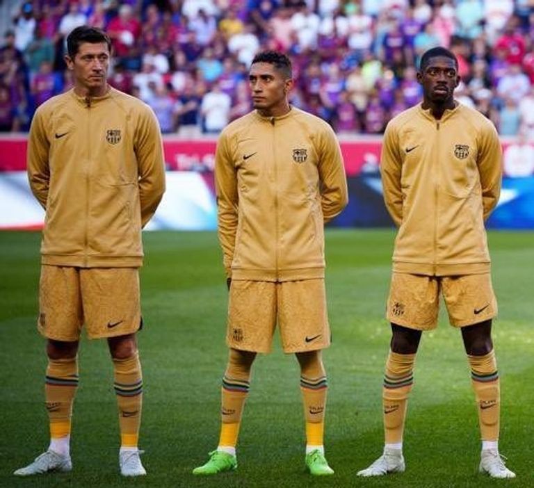 ديمبلي ورافينيا وليفاندوفسكي ثلاثي هجوم برشلونة الجديد