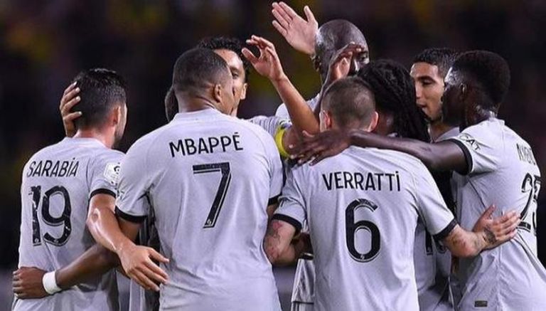 باريس سان جيرمان ليونيل ميسي وكيليان مبابي ونيمار في باريس سان جيرمان