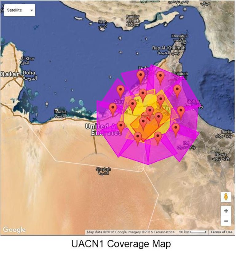 الزخات المكتشفة من صحراء أبوظبي