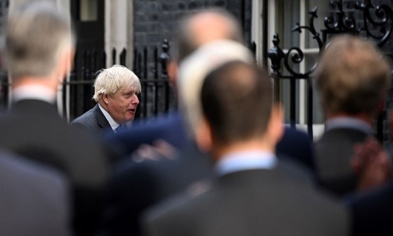 بوريس جونسون خلال خطابه الأخير 