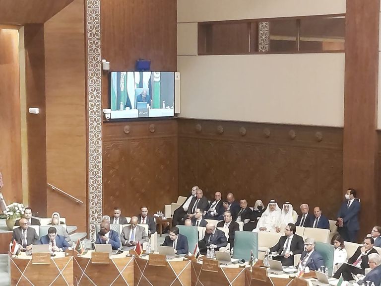 مقعد الوفد المصري شاغر أثناء الاجتماع الوزاري العربي