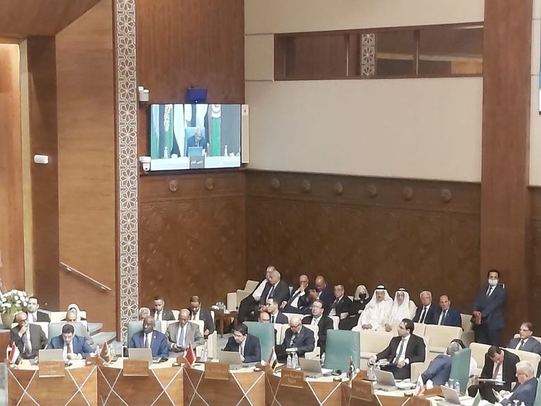 مقعد الوفد المصري شاغر أثناء الاجتماع الوزاري العربي