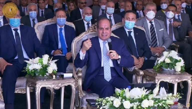 الرئيس المصري عبد الفتاح السيسي خلال تدشين الوحدات البحرية الجديدة