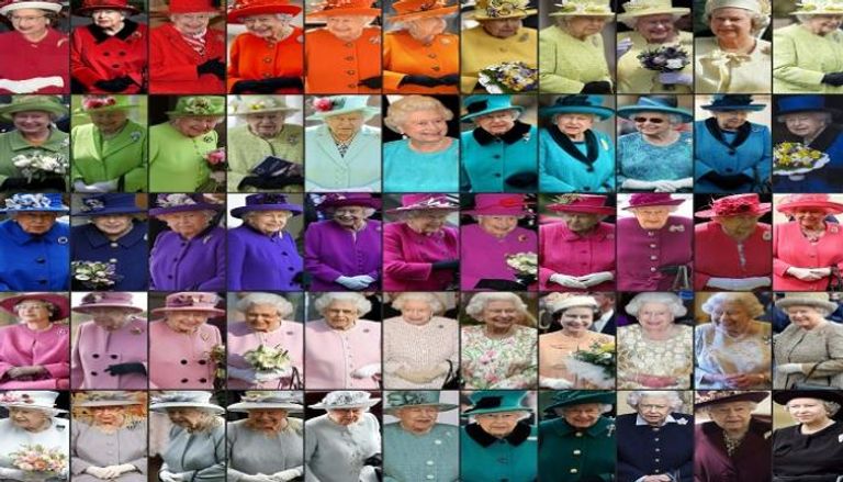 الملكة إليزابيث استخدمت كل تدرجات الألوان