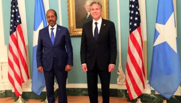 رئيس الصومال ووزير الخارجية الأمريكي