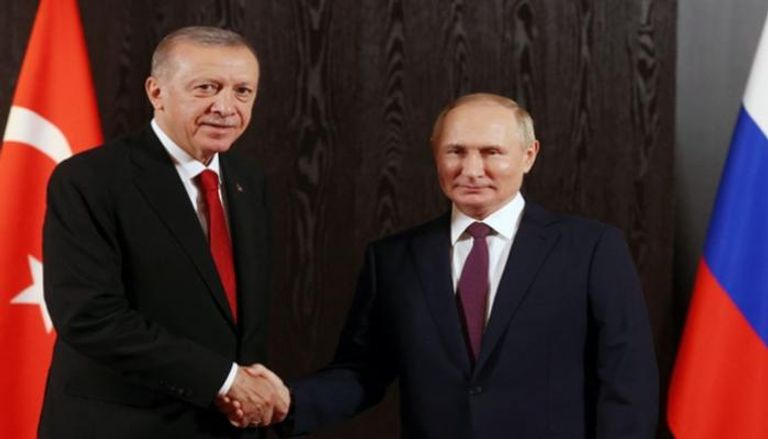 جانب من لقاء بوتين وأردوغان في سمرقند