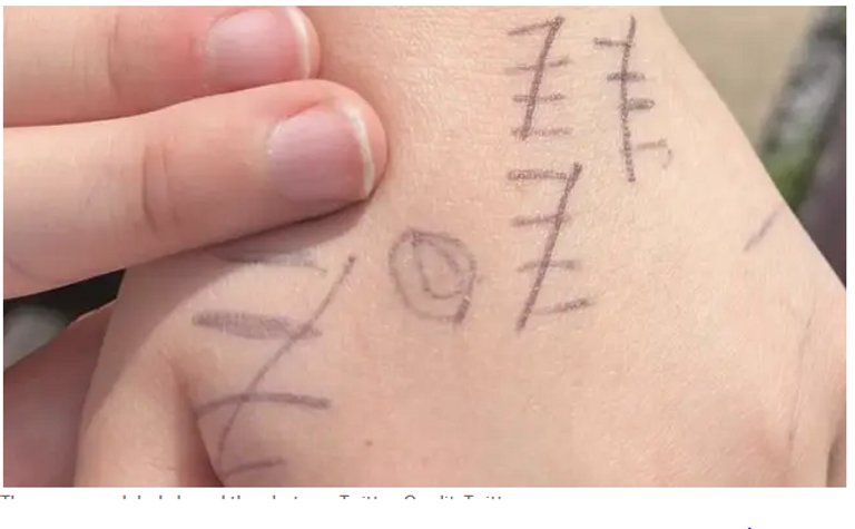 الرموز الإحصائية على يد مراهق